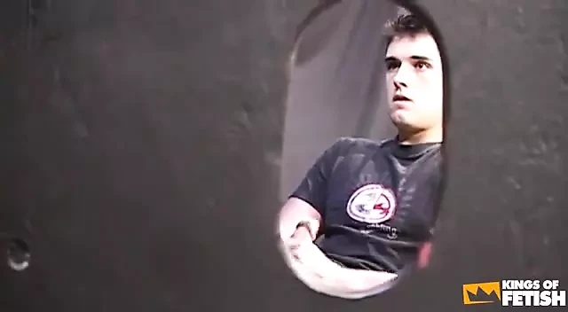 Young dude masturbates and cums in a guy’s mouth through glory hole